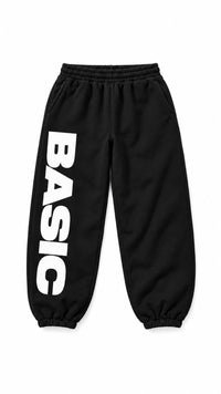 BASIC sweatpants in black with white leg logo
