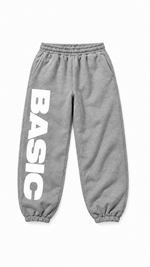 BASIC sweatpants in gray with white leg logo